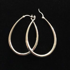 Sterling Silver Oval Hoop Earrings